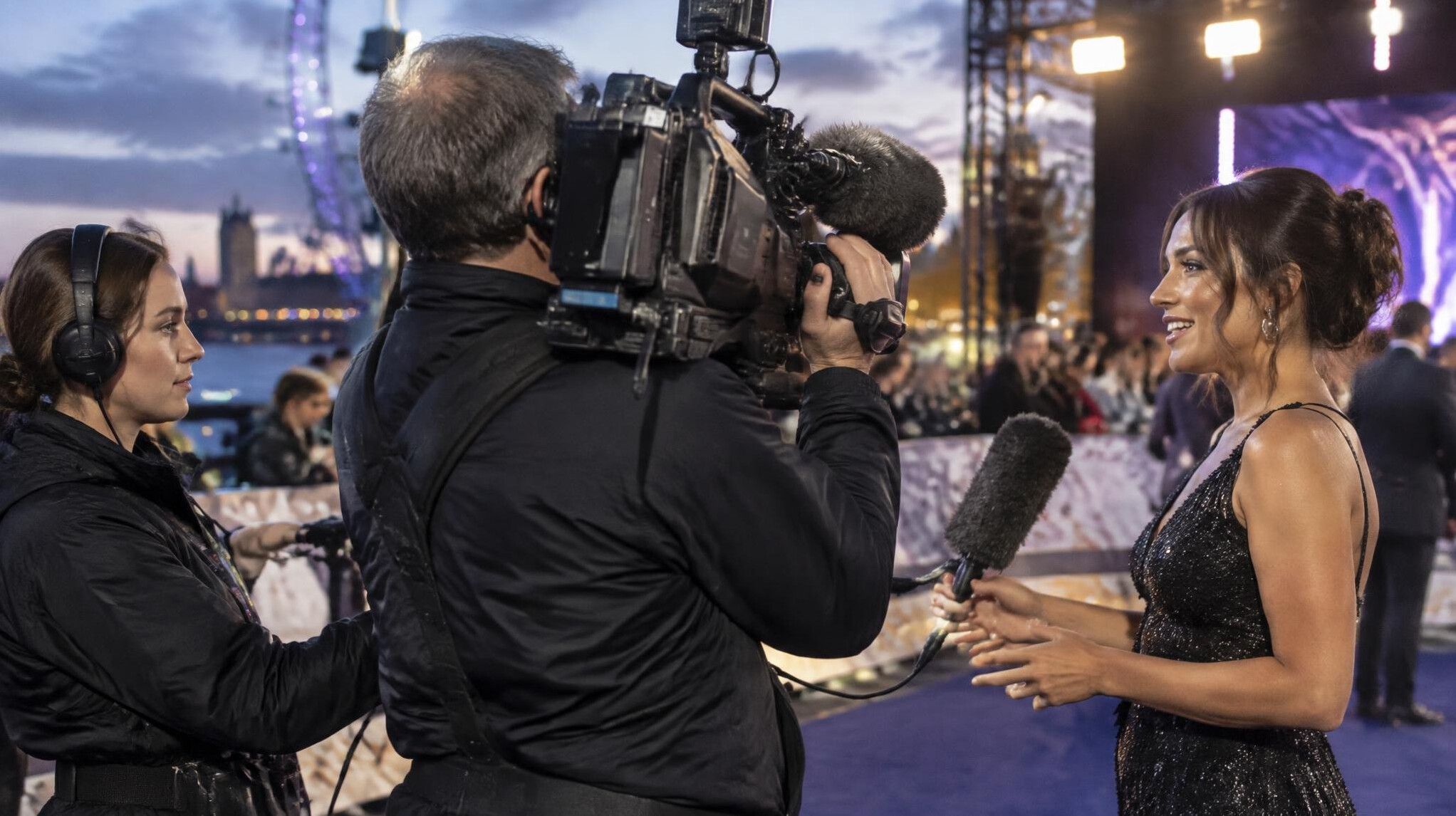 Camera operator filming a live entertainment segment